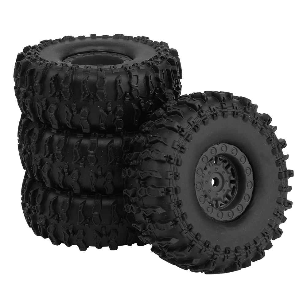 LonZeXy 1.0 inch Plastic Wheel Hub Rims or with Rubber Tires 4PCS For 1/24 SCX24 1/28 RC Off-Road Buggy Mini Model Truck 29.6mm Diameter Colorful RC Car Replacement Parts Style F