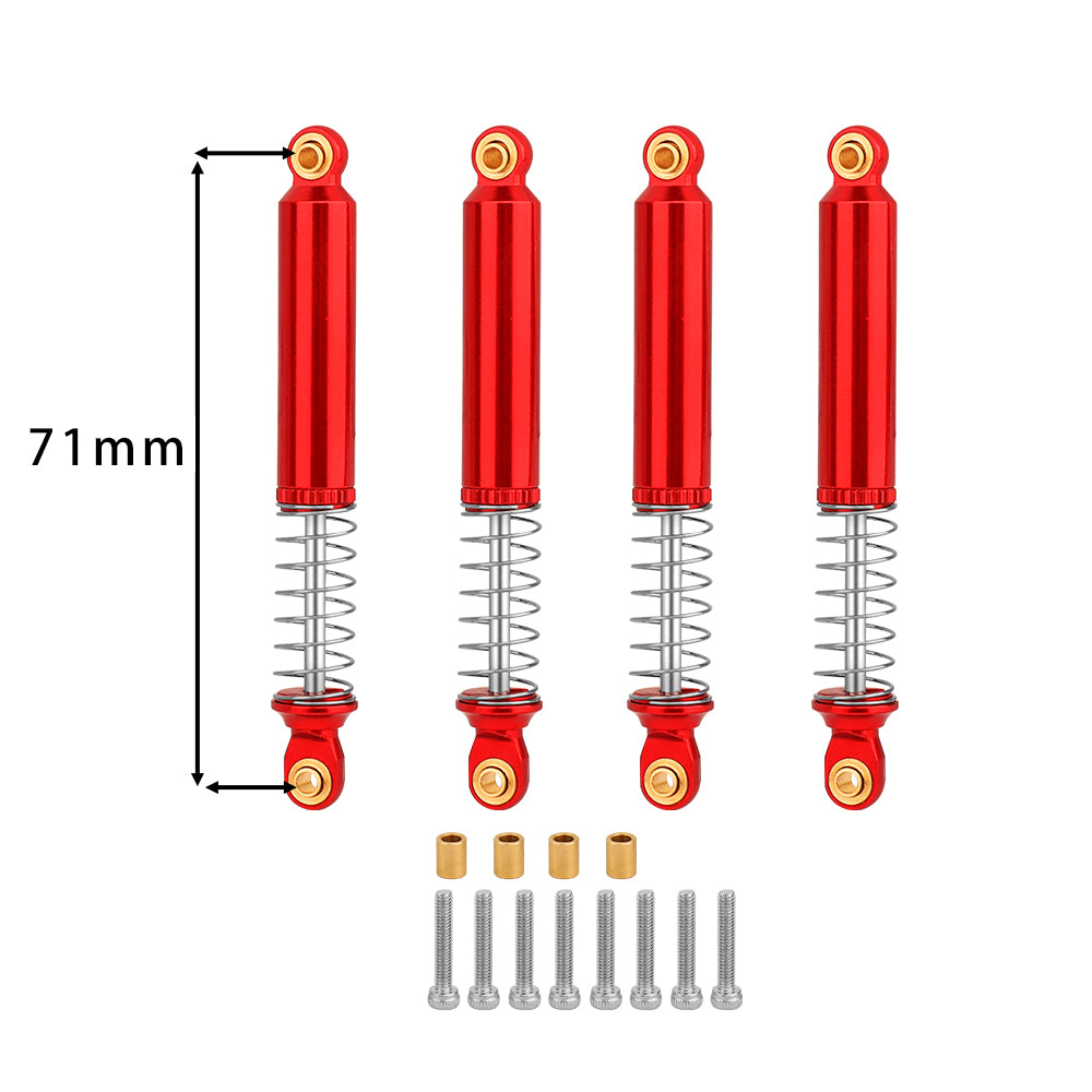 LomZeXy 4PCS Oil Shock Absorber 53/59/65/71/77mm Adjustable Damper For Traxxas TRX4M 1/18 RC Crawler Aluminum Suspension Upgrade Parts