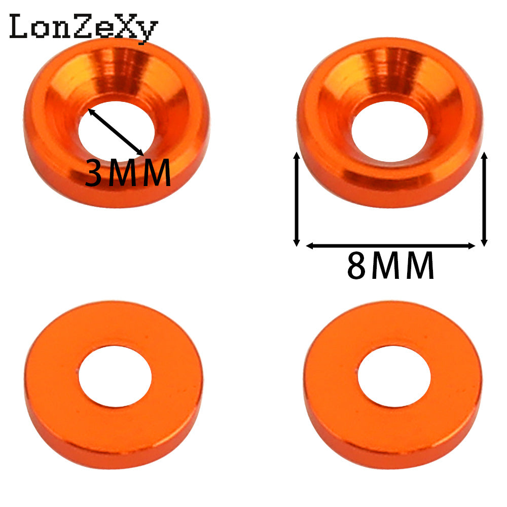 LONZEXY M3 M4 M5 M6 M8 Aluminum Alloy Spacer+Flat Washer 20 PCS