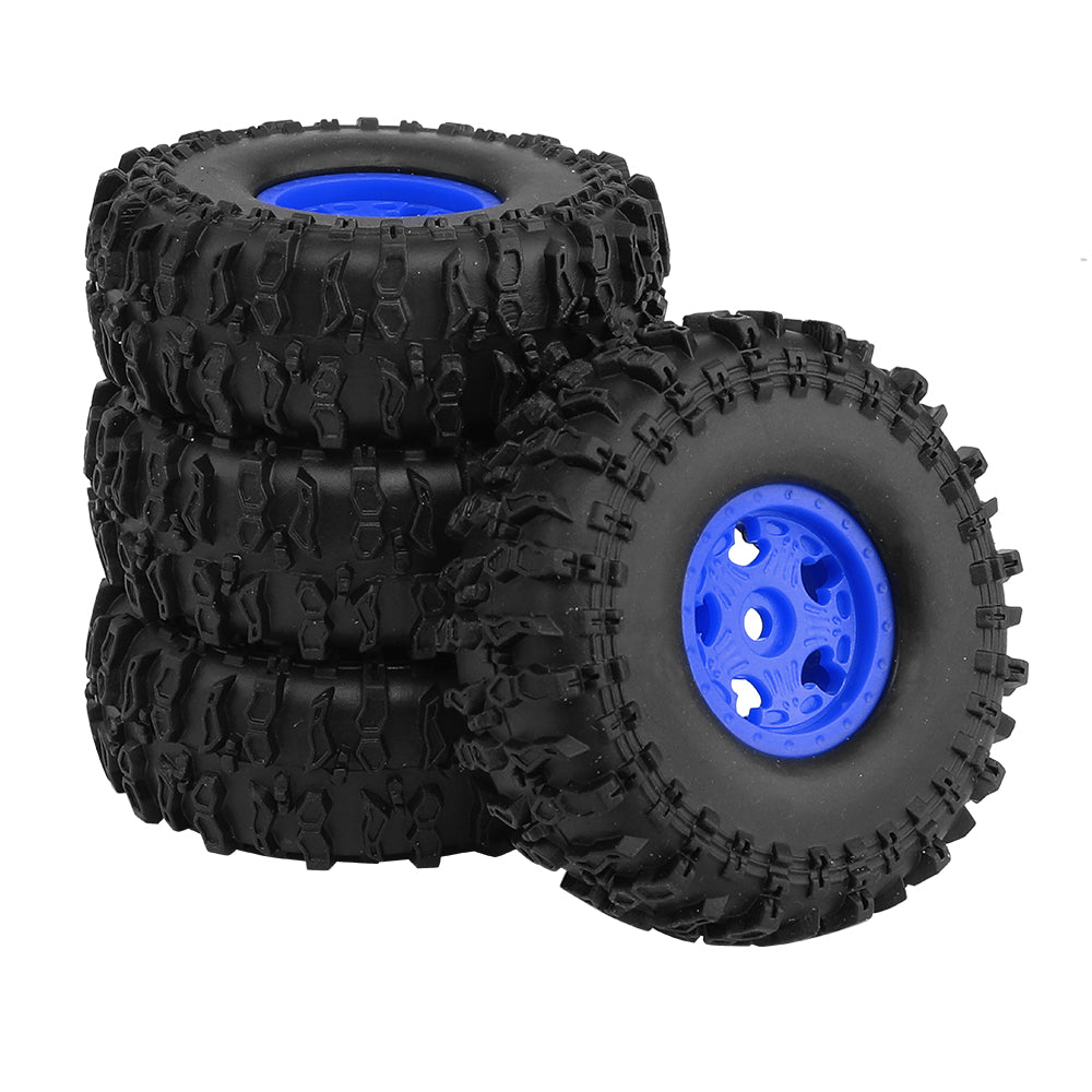 LonZeXy 1.0 inch Plastic Wheel Hub Rims or with Rubber Tires 4PCS For 1/24 SCX24 1/28 RC Off-Road Buggy Mini Model Truck 29.6mm Diameter Colorful RC Car Replacement Parts Style E