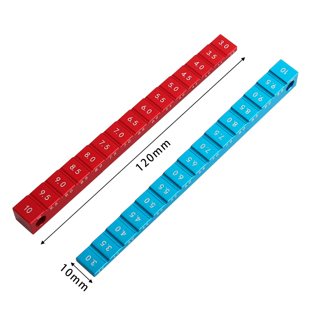LONZEXY Height Gauge Aluminum Alloy RC Height Measuring Ruler for 1/8 1/10 RC Car