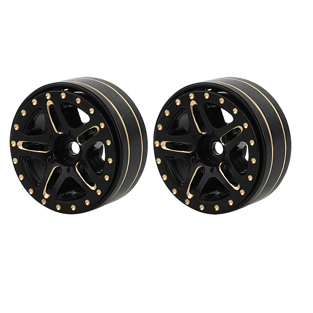 LonZeXy 1/18 1/24 RC Crawler Brass Beadlock Wheel Rims 4Pcs Black Gold Heavy Weight Wheel Hub RC Offroad Upgrade Parts