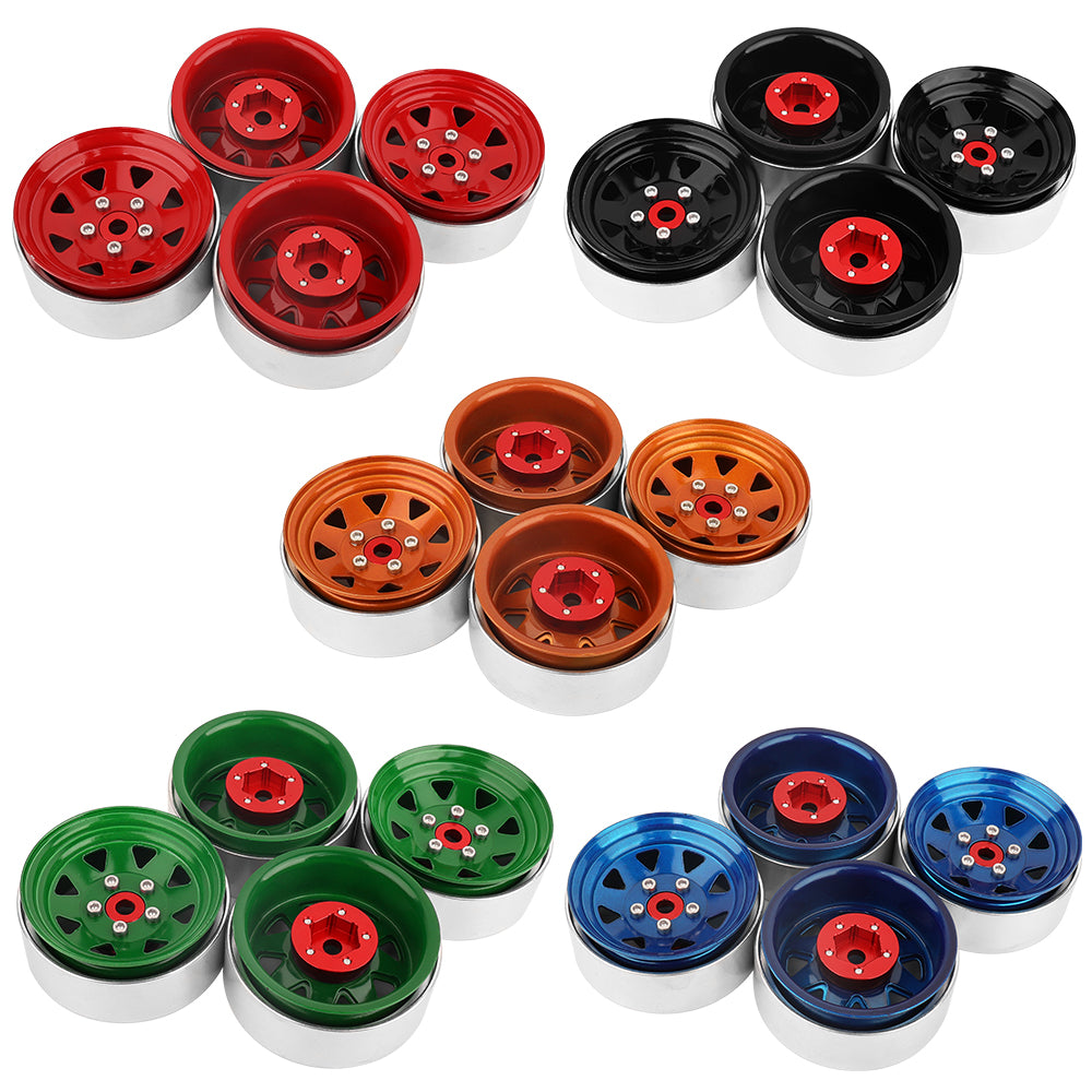 LonZeXy 1.9 Inch CNC Aluminum Beadlock Wheel Rim For 1/10 RC Crawler SCX10 Off-Road Climbing Car RC Upgrade Wheels With Mounting Screws