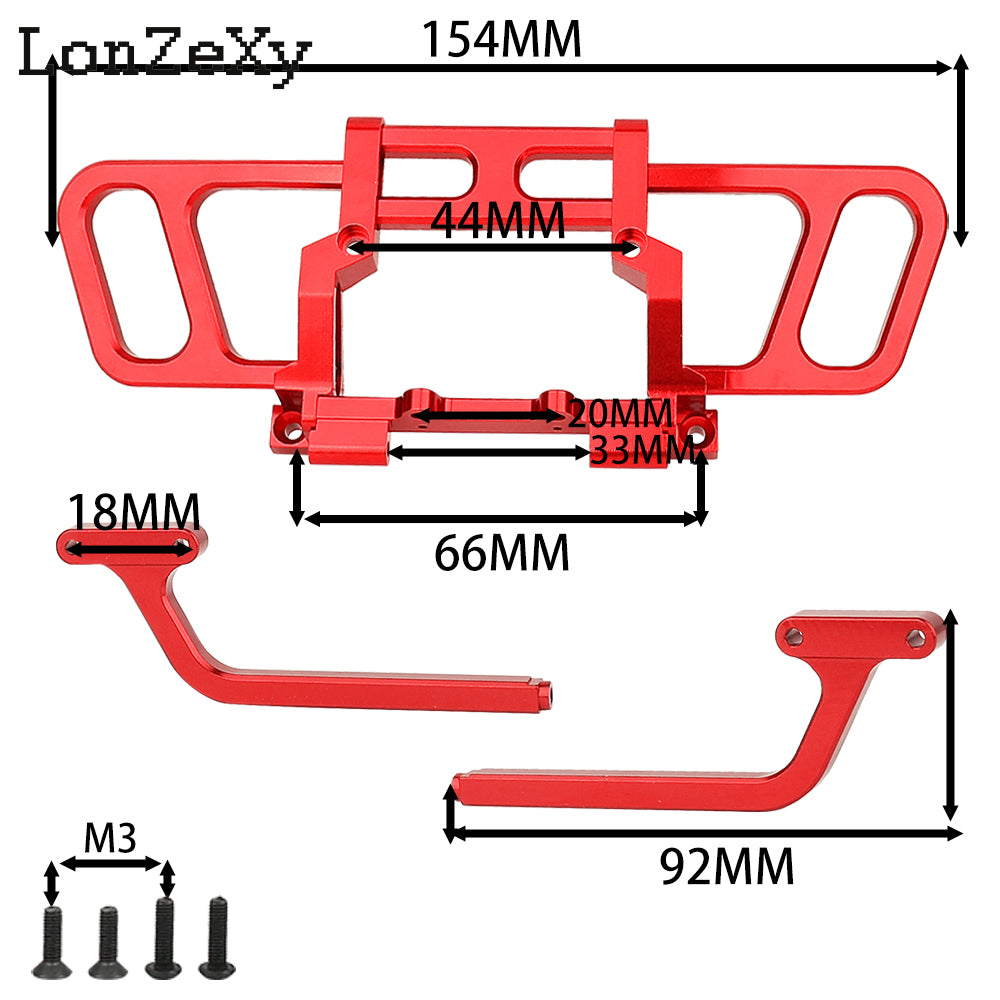 LONZEXY Aluminum Alloy Front Bumper Bull Bar for Axial Wraith 1/10