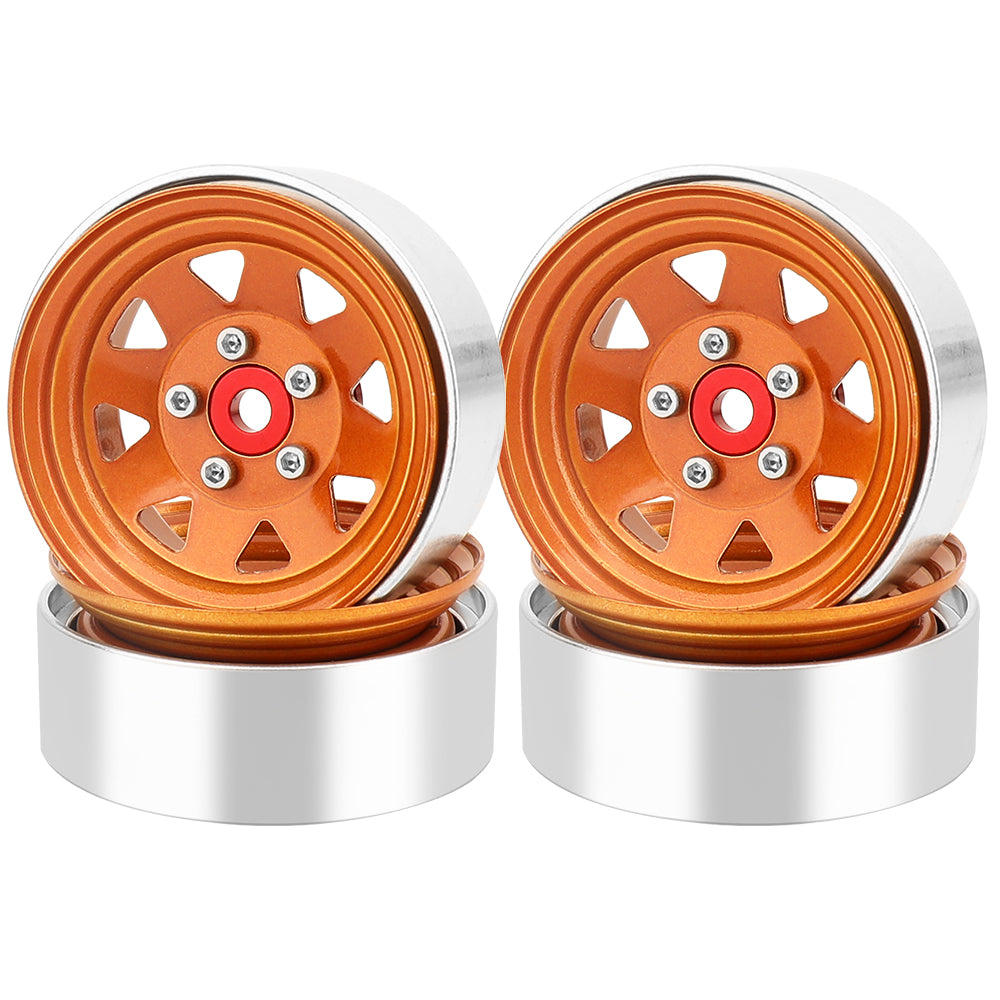 LonZeXy 1.9 Inch CNC Aluminum Beadlock Wheel Rim For 1/10 RC Crawler SCX10 Off-Road Climbing Car RC Upgrade Wheels With Mounting Screws