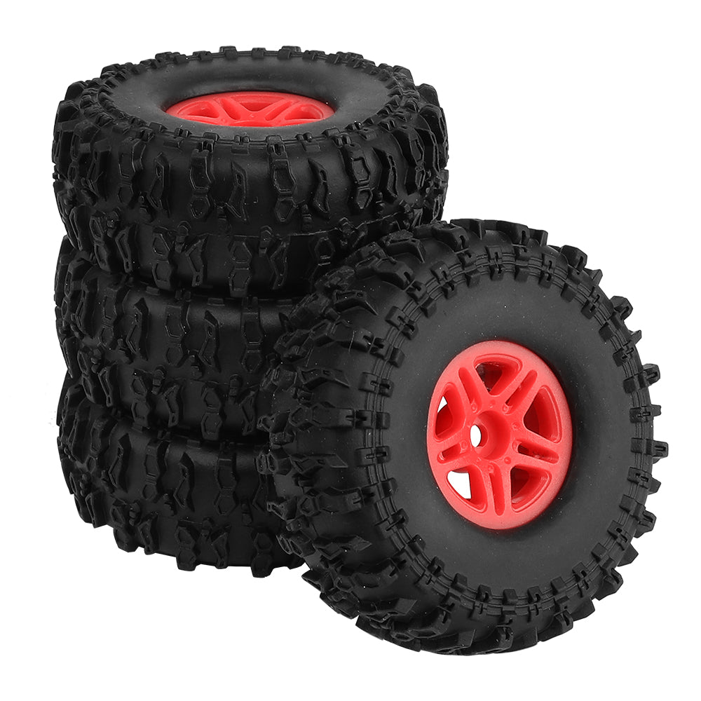 LonZeXy 1.0 inch Plastic Wheel Hub Rims or with Rubber Tires 4PCS For 1/24 SCX24 1/28 RC Off-Road Buggy Mini Model Truck 29.6mm Diameter Colorful RC Car Replacement Parts Style M