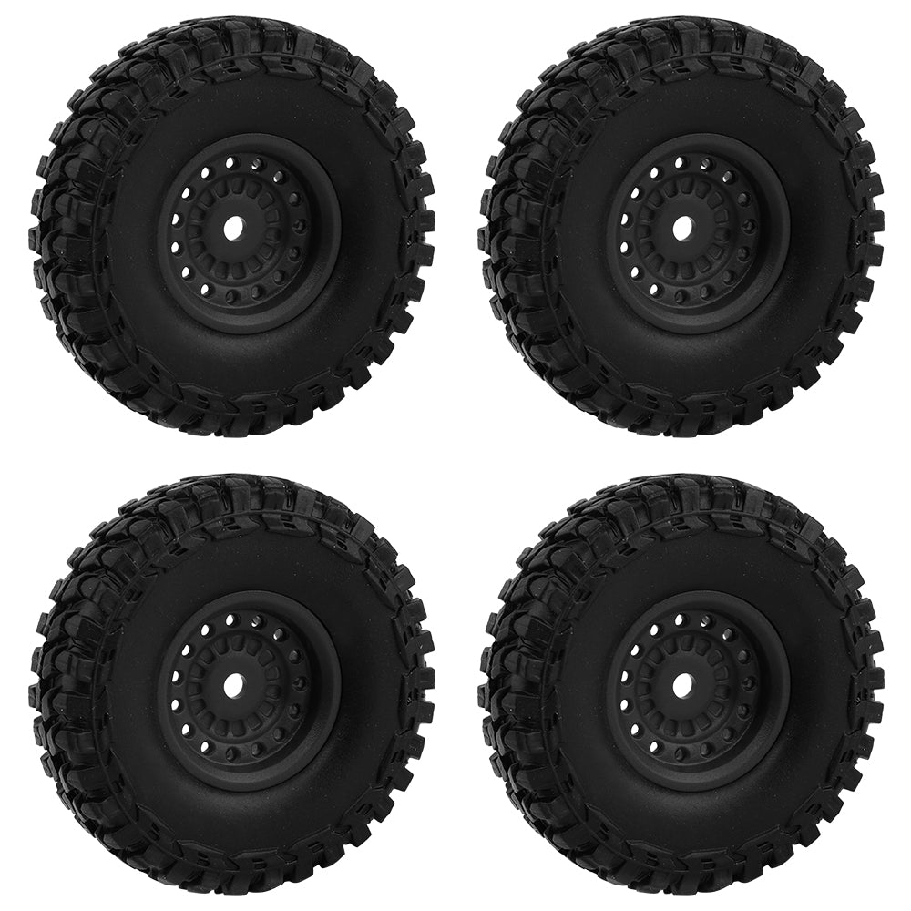 LonZeXy 1.0 inch Plastic Wheel Hub Rims or with Rubber Tires 4PCS For 1/24 SCX24 1/28 RC Off-Road Buggy Mini Model Truck 29.6mm Diameter Colorful RC Car Replacement Parts Style D