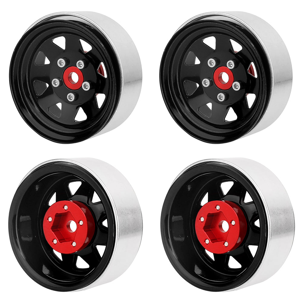 LonZeXy 1.9 Inch CNC Aluminum Beadlock Wheel Rim For 1/10 RC Crawler SCX10 Off-Road Climbing Car RC Upgrade Wheels With Mounting Screws