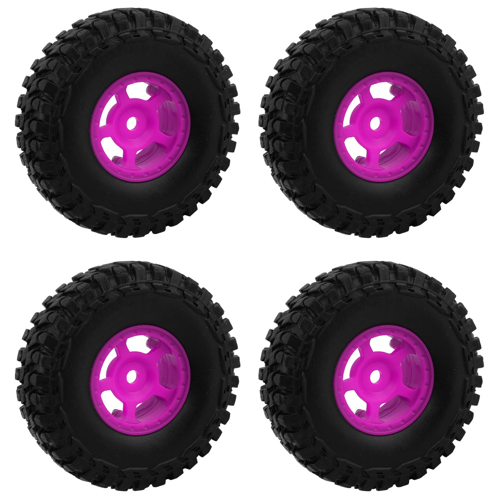 LonZeXy 1.0 inch Plastic Wheel Hub Rims or with Rubber Tires 4PCS For 1/24 SCX24 1/28 RC Off-Road Buggy Mini Model Truck 29.6mm Diameter Colorful RC Car Replacement Parts Style J