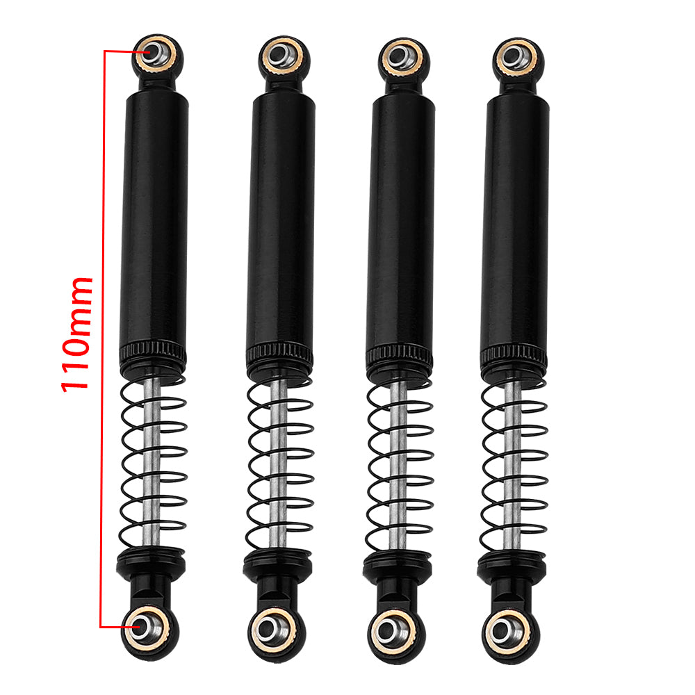 LonZeXy 1/10 RC Crawler Aluminum Oil Shock Absorber 70 80 90 100 110mm Adjustable Damper 4PCS For Axial SCX10 TRX4 D90 RC Off Road Car Upgrade Parts