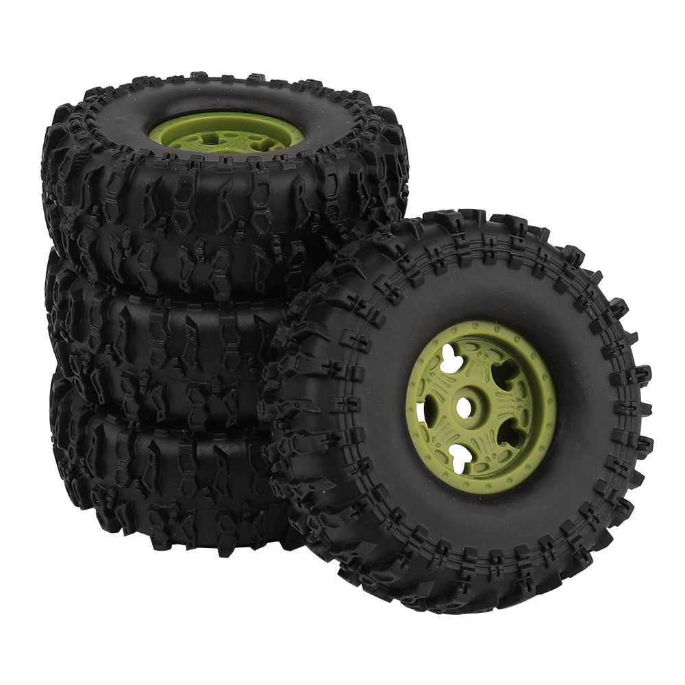 LonZeXy 1.0 inch Plastic Wheel Hub Rims or with Rubber Tires 4PCS For 1/24 SCX24 1/28 RC Off-Road Buggy Mini Model Truck 29.6mm Diameter Colorful RC Car Replacement Parts Style E
