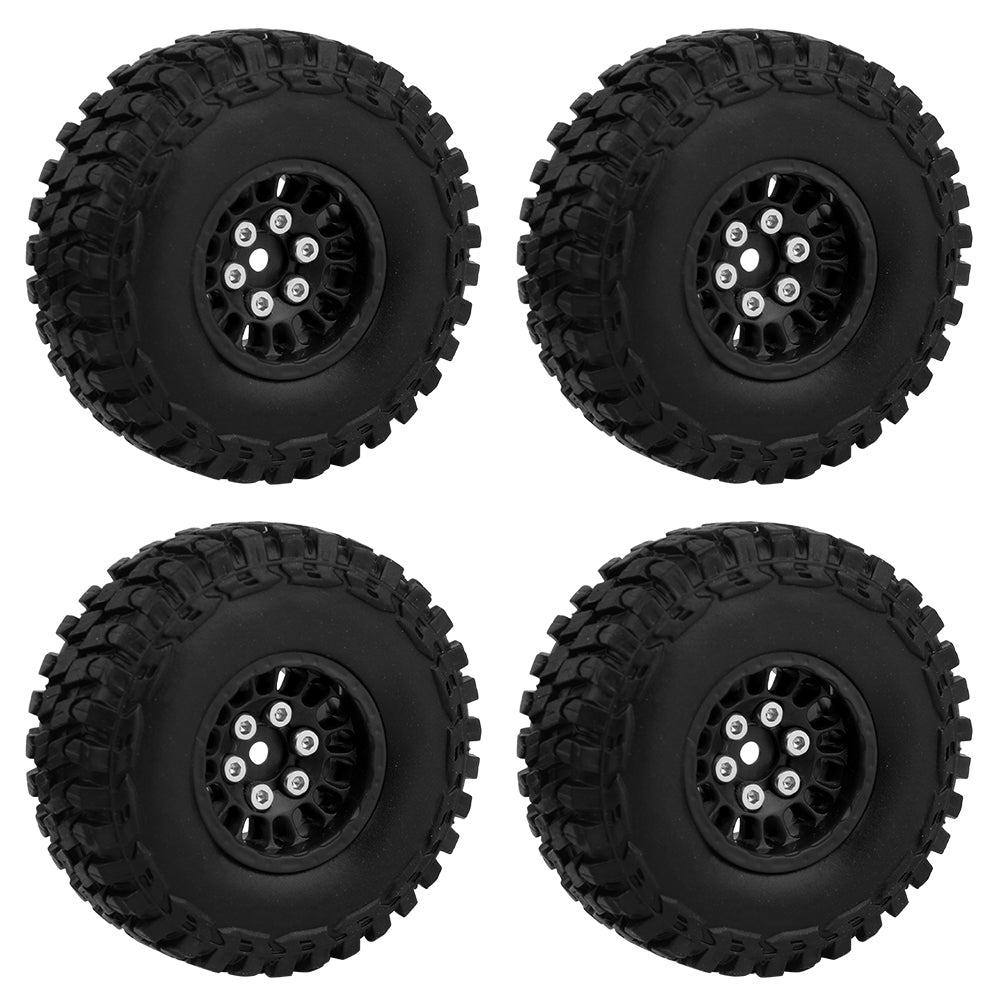 LonZeXy 1.0 inch Plastic Wheel Hub Rims or with Rubber Tires 4PCS For 1/24 SCX24 1/28 RC Off-Road Buggy Mini Model Truck 29.6mm Diameter Colorful RC Car Replacement Parts Style B