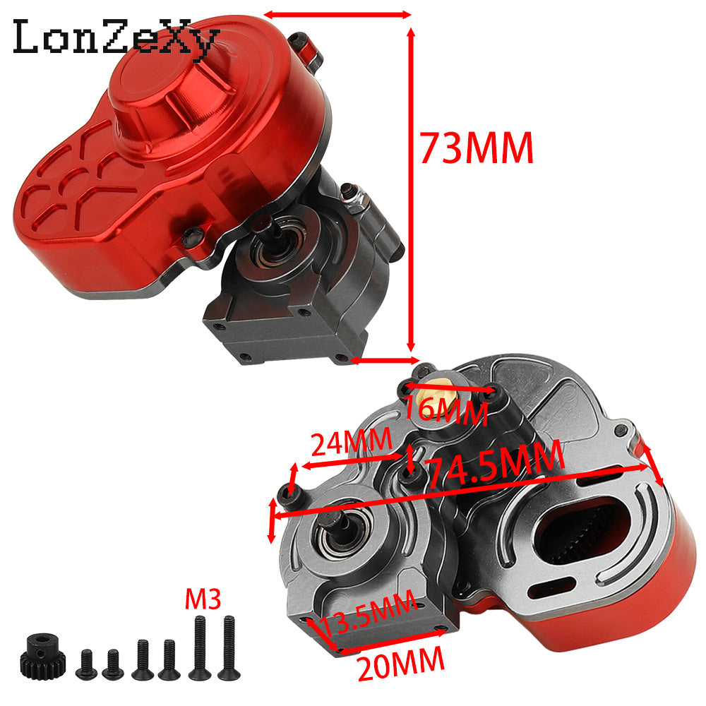LONZEXY Complete Metal Transmission Gearbox+Gear for SCX10