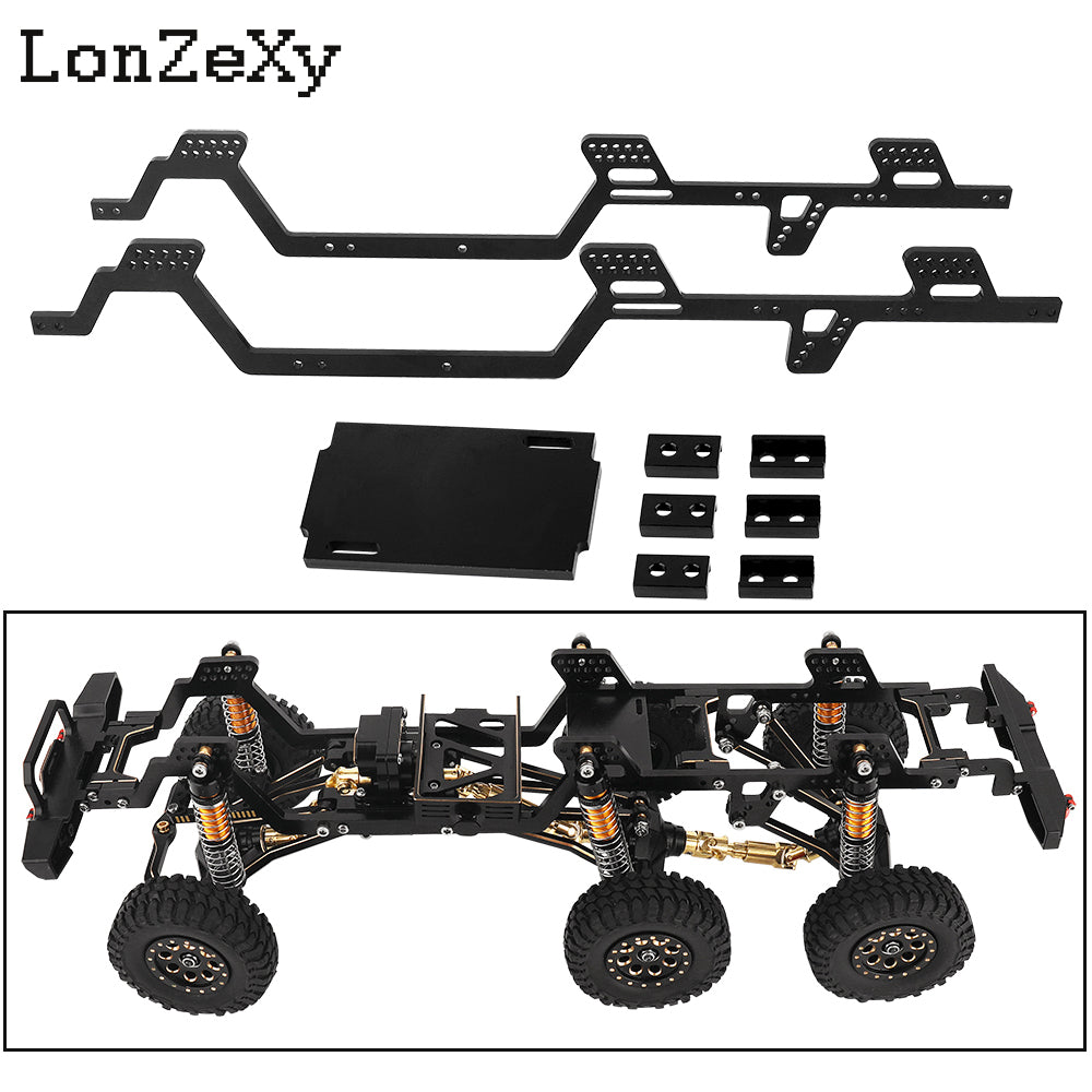 LONZEXY Metal 6x6 RC Car Chassis Frame with Front Middle Rear Axles Gearbox DIY for TRX4M