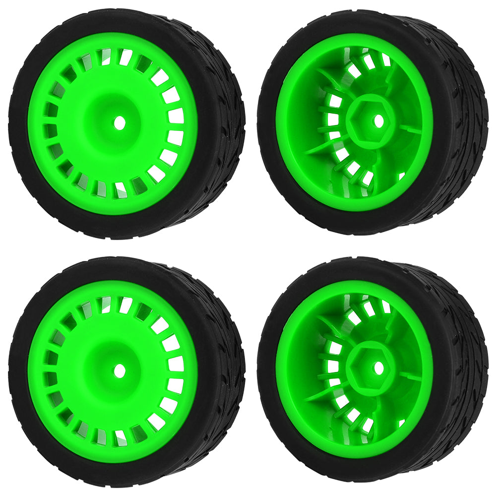 1/10 RC On-Road Car Wheels 37.2g Street Rubber Tires Multi-Color Rim RC Racing Upgrade Accessories