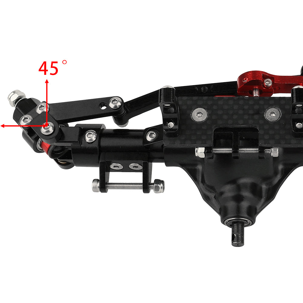 LonZeXy CNC Aluminum Rotatable Middle Axle, Metal Upgrade Axle Assembly For 1/10 Axial SCX10 Gen1 Gen2 RC Crawler Car Modification Parts
