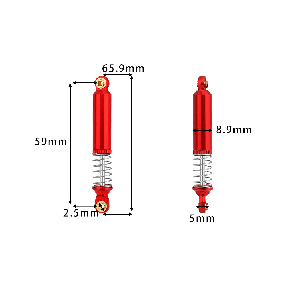 LomZeXy 4PCS Oil Shock Absorber 53/59/65/71/77mm Adjustable Damper For Traxxas TRX4M 1/18 RC Crawler Aluminum Suspension Upgrade Parts