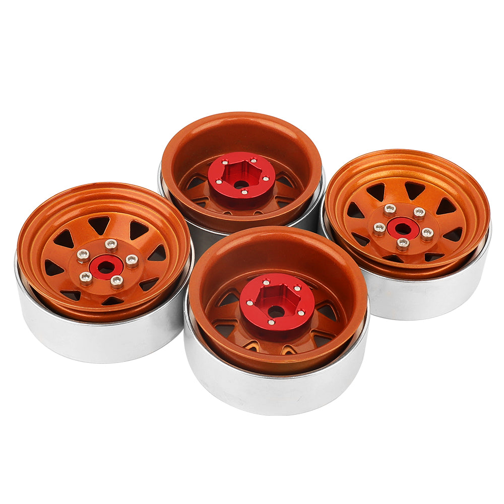 LonZeXy 1.9 Inch CNC Aluminum Beadlock Wheel Rim For 1/10 RC Crawler SCX10 Off-Road Climbing Car RC Upgrade Wheels With Mounting Screws
