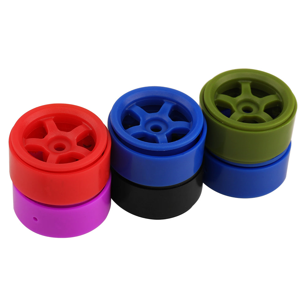 LonZeXy 1.0 inch Plastic Wheel Hub Rims or with Rubber Tires 4PCS For 1/24 SCX24 1/28 RC Off-Road Buggy Mini Model Truck 29.6mm Diameter Colorful RC Car Replacement Parts Style I