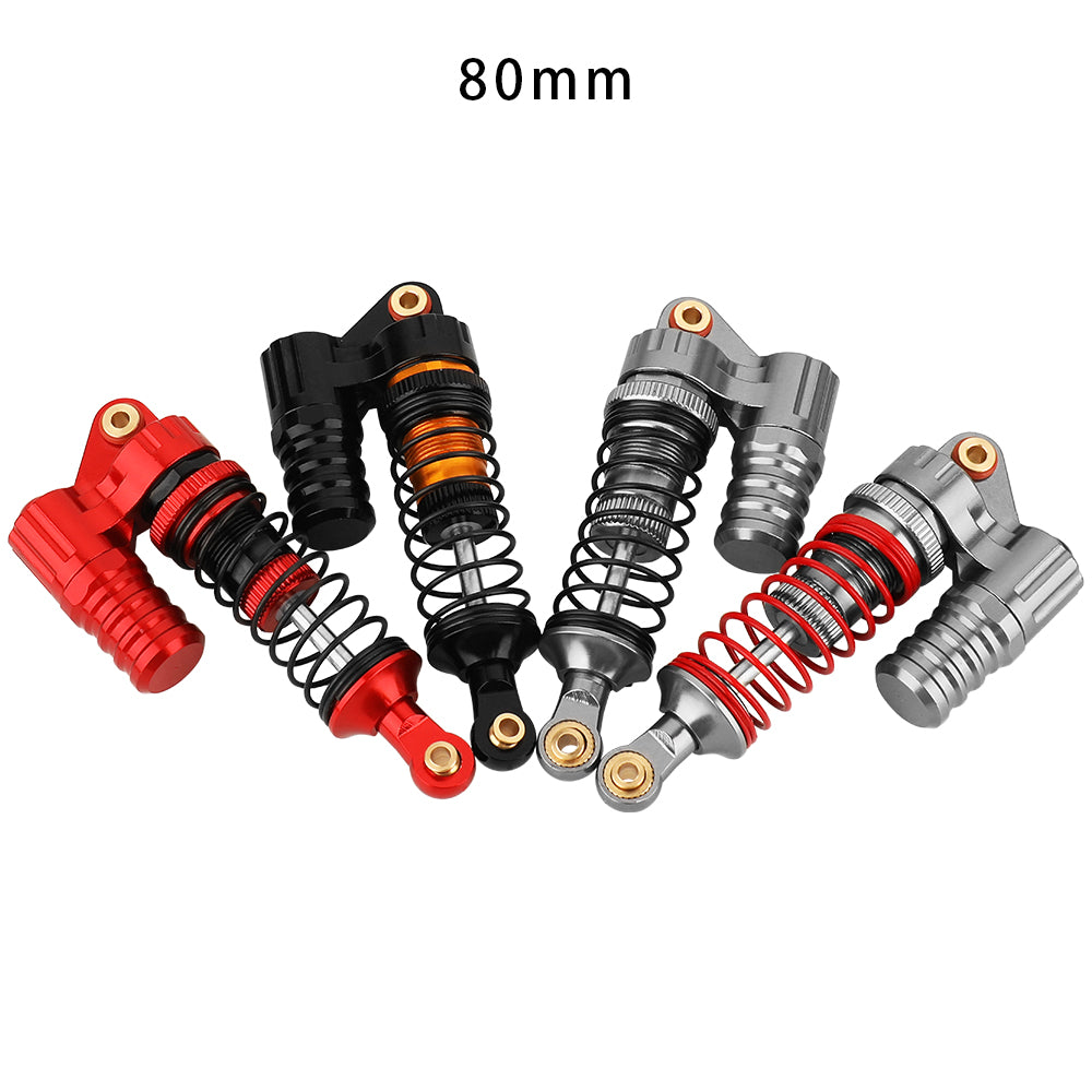 LonZeXy 4PCS 1/10 RC Crawler Piggyback Oil Shock Absorber 70/80/90/100/110/120mm Dual Spring Adjustable Damper For Axial SCX10 TRX4 D90 RC Off-Road Car Upgrade Parts
