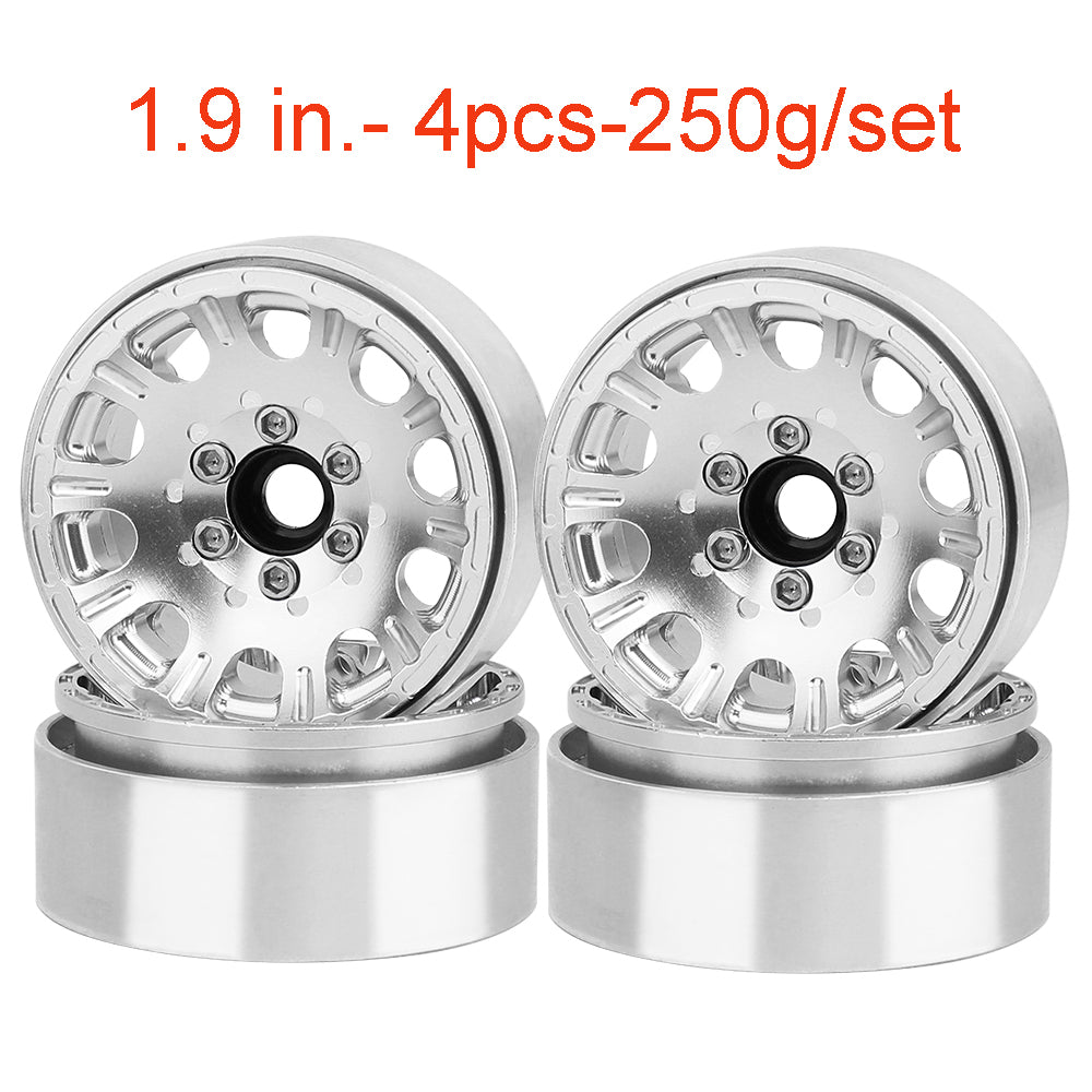 LonZeXy 1.9 Inch CNC Aluminum Beadlock Wheel Rim & Rubber Tire Assembly For 1/10 RC Crawler SCX10 Off-Road Climbing Car RC Upgrade Wheels