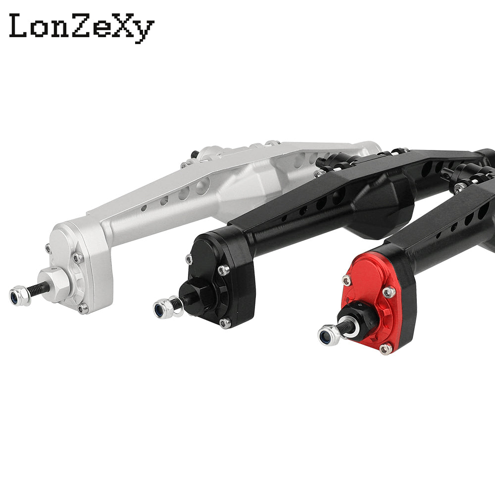 Lonzexy 1/10 Aluminum RC Portal Axles Set  for Axial Capra SCX10 III LCG (Black F&R Set)