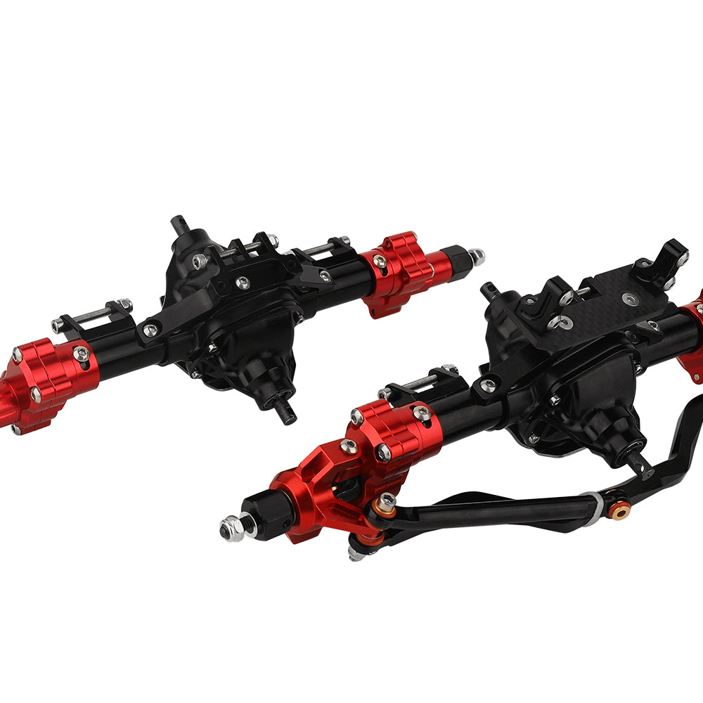 LonZeXy CNC Aluminum Portal Middle Axle With Steering Link Option, Metal Portal Axle For 1/10 SCX10 6x6 RC Crawler Chassis Upgrade Parts