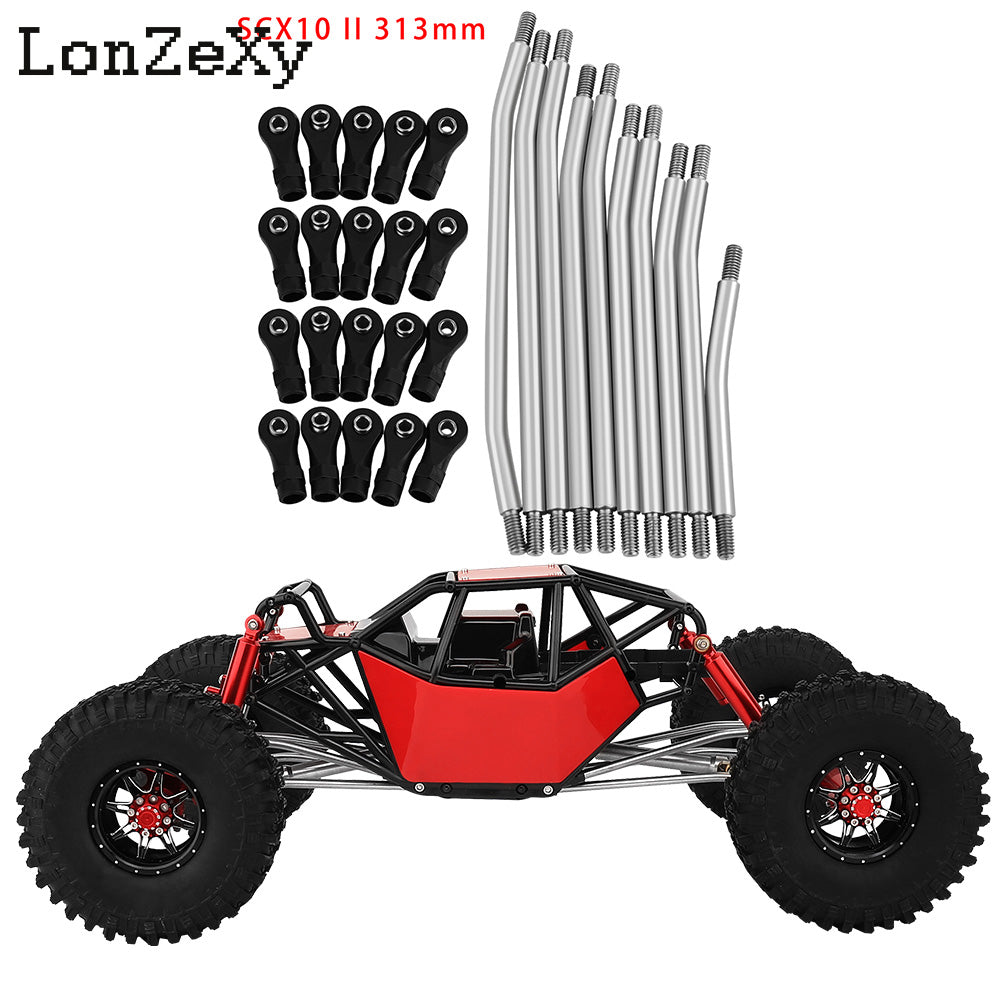 Stainless Steel Connecting Rod for 1/10 RC Axial SCX10 II AX90046 AX90047 Rock Climbing Car Metal Upgrade Parts