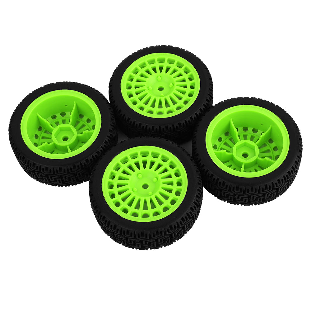 70mm RC Car Wheels Tires 4Pcs 26mm Width Rubber Tyre Plastic Wheel Rims for 1/10 On-Road Rally RC Buggy Upgrade Parts 7 Colors Optional