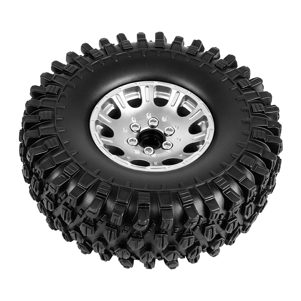 LonZeXy 1.9 Inch CNC Aluminum Beadlock Wheel Rim & Rubber Tire Assembly For 1/10 RC Crawler SCX10 Off-Road Climbing Car RC Upgrade Wheels