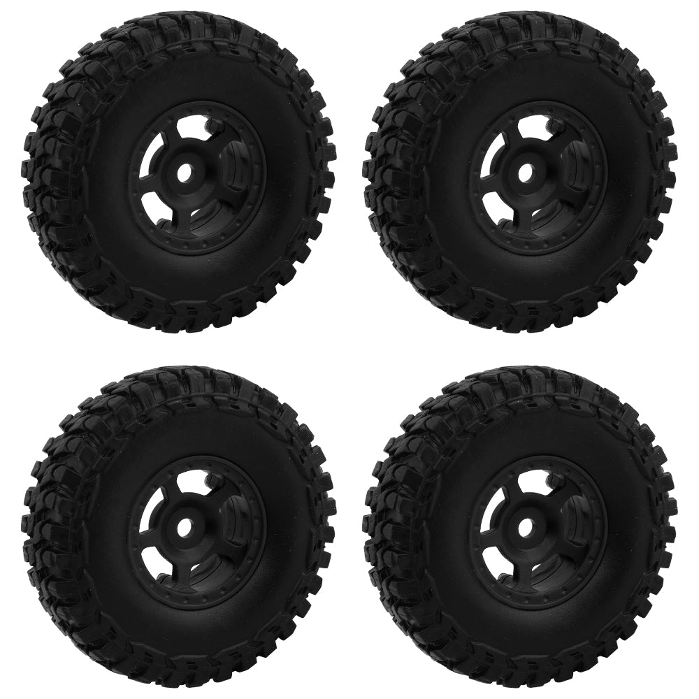 LonZeXy 1.0 inch Plastic Wheel Hub Rims or with Rubber Tires 4PCS For 1/24 SCX24 1/28 RC Off-Road Buggy Mini Model Truck 29.6mm Diameter Colorful RC Car Replacement Parts Style J