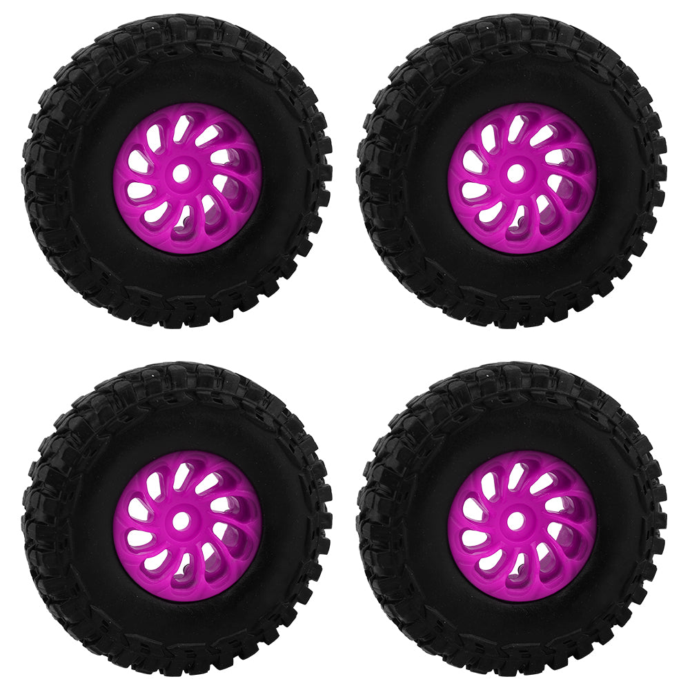 LonZeXy 1.0 inch Plastic Wheel Hub Rims or with Rubber Tires 4PCS For 1/24 SCX24 1/28 RC Off-Road Buggy Mini Model Truck 29.6mm Diameter Colorful RC Car Replacement Parts Style P