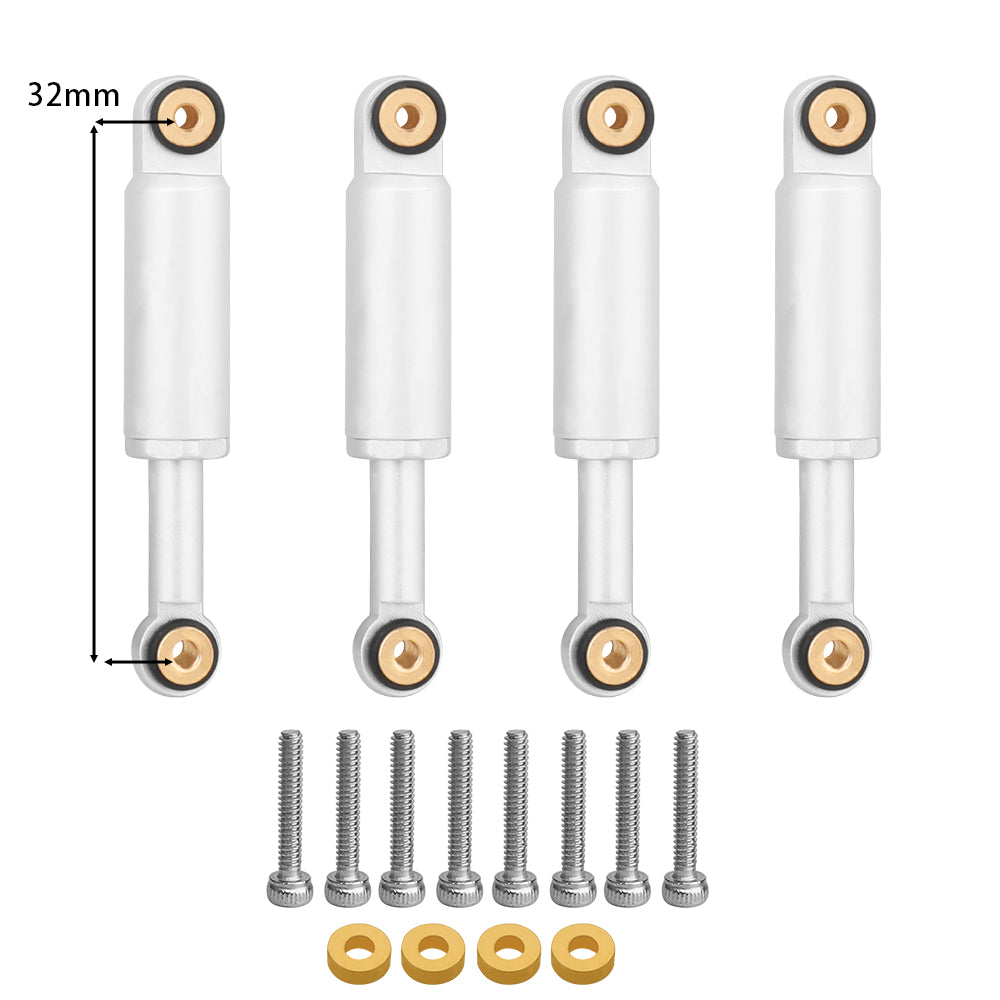 LonZeXy 4PCS Full Metal Shock Absorber 33mm Damper For Axial SCX24 90081 1/24 RC Crawler Car Internal Oil Suspension Upgrade Parts