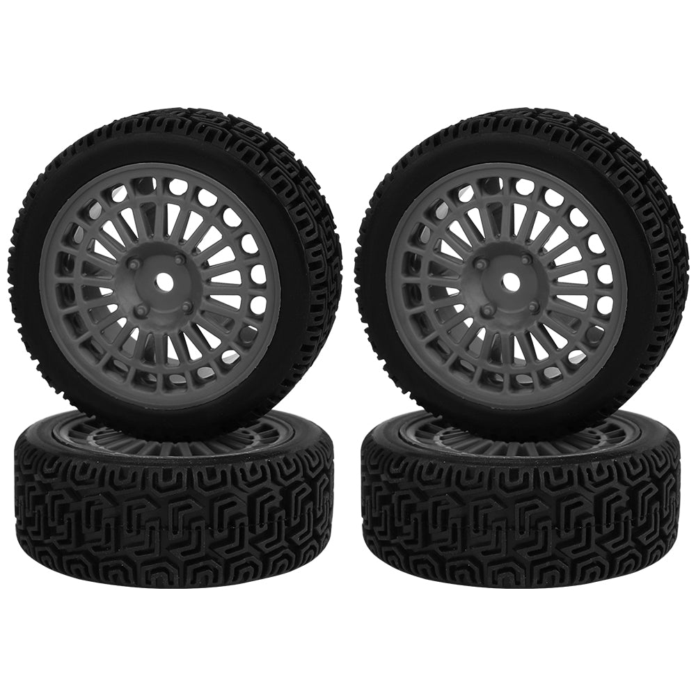 70mm RC Car Wheels Tires 4Pcs 26mm Width Rubber Tyre Plastic Wheel Rims for 1/10 On-Road Rally RC Buggy Upgrade Parts 7 Colors Optional