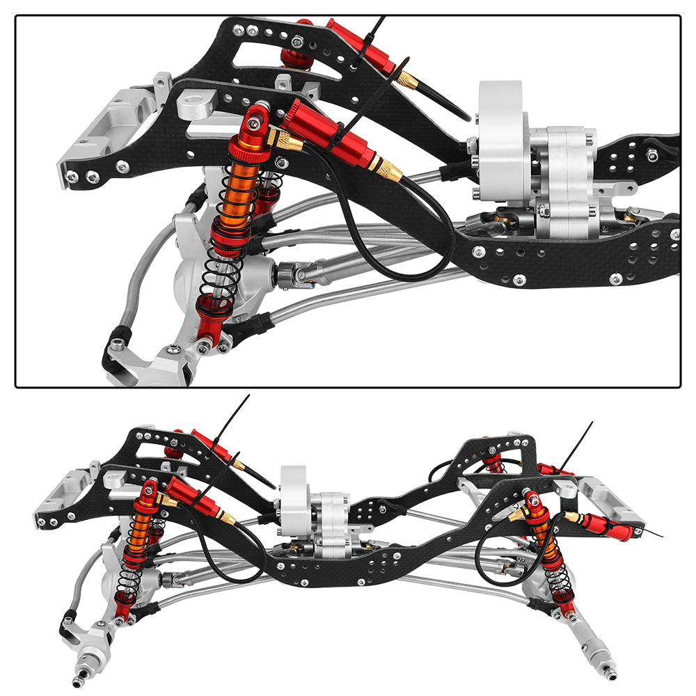 LonZeXy 4PCS Remote Reservoir Dual Spring Negative Pressure Shock Absorber 70/80/90/100/110/120mm Oil Damper For Axial SCX10 TRX4 TRX6 Wraith 1/10 RC Crawler Upgrade Parts