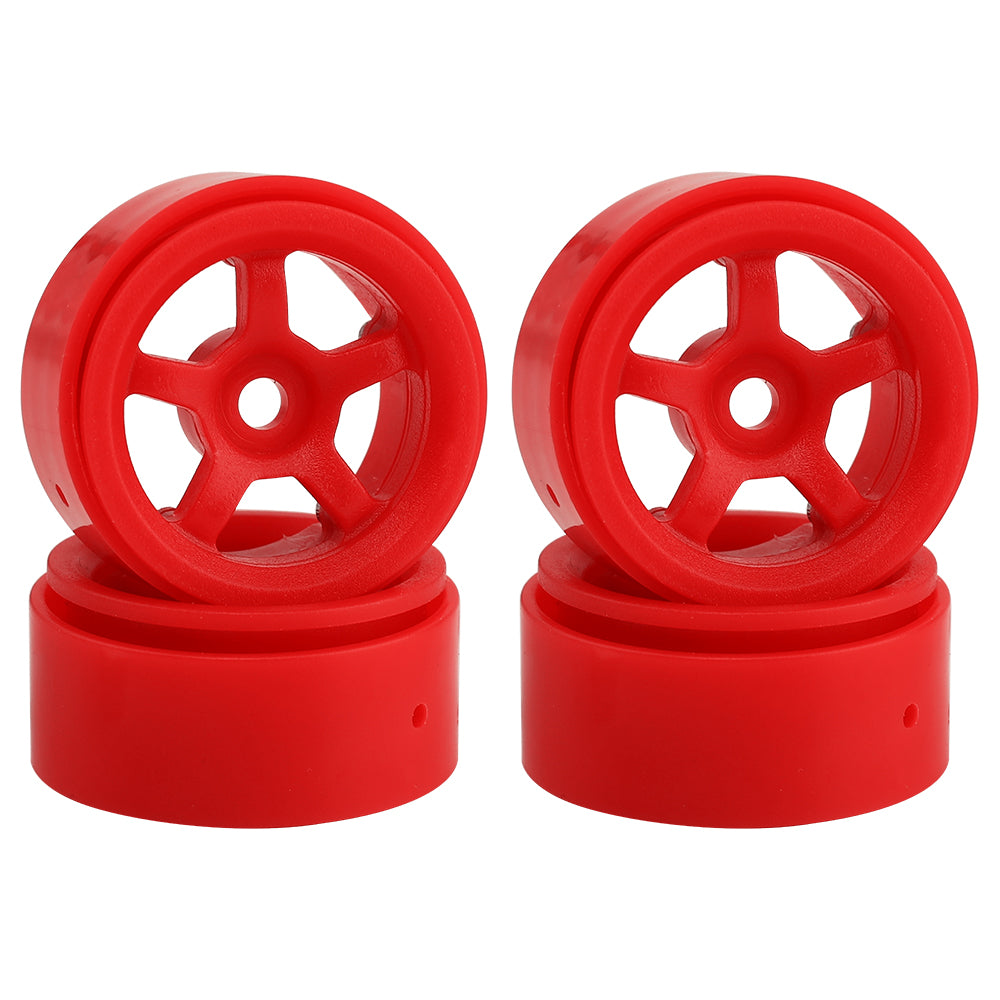 LonZeXy 1.0 inch Plastic Wheel Hub Rims or with Rubber Tires 4PCS For 1/24 SCX24 1/28 RC Off-Road Buggy Mini Model Truck 29.6mm Diameter Colorful RC Car Replacement Parts Style I