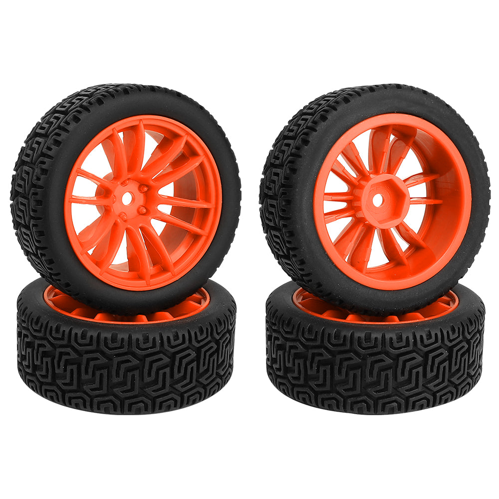 1/10 RC On-Road Buggy Wheels 34.6g All-Terrain Pattern Rubber Tires Multi Color Plastic Rims 12mm Hex RC Upgrade Parts
