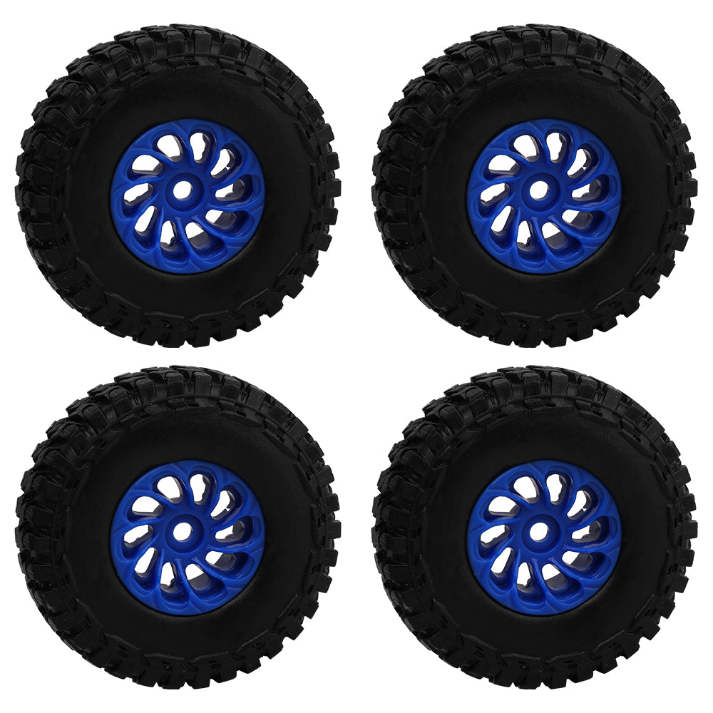 LonZeXy 1.0 inch Plastic Wheel Hub Rims or with Rubber Tires 4PCS For 1/24 SCX24 1/28 RC Off-Road Buggy Mini Model Truck 29.6mm Diameter Colorful RC Car Replacement Parts Style O