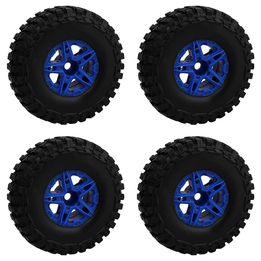 LonZeXy 1.0 inch Plastic Wheel Hub Rims or with Rubber Tires 4PCS For 1/24 SCX24 1/28 RC Off-Road Buggy Mini Model Truck 29.6mm Diameter Colorful RC Car Replacement Parts Style K