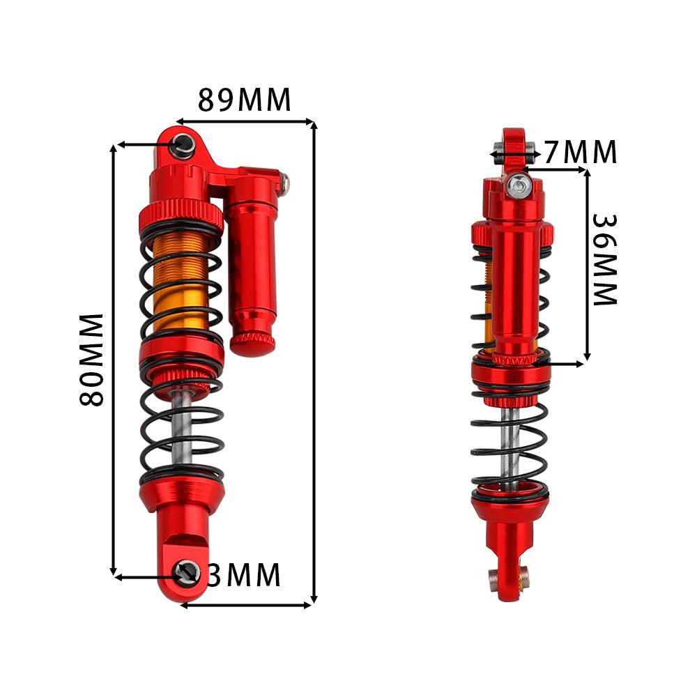 LonZeXy 4PCS 1/10 RC Crawler Piggyback Oil Shock Absorber 70/80/90/100/110/120mm Adjustable Damper For Axial SCX10 TRX4 D90 RC Off-Road Car Upgrade Parts