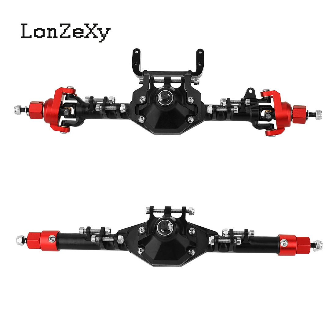 LONZEXY Aluminum Front & Rear Portal Axle Set For SCX10 II