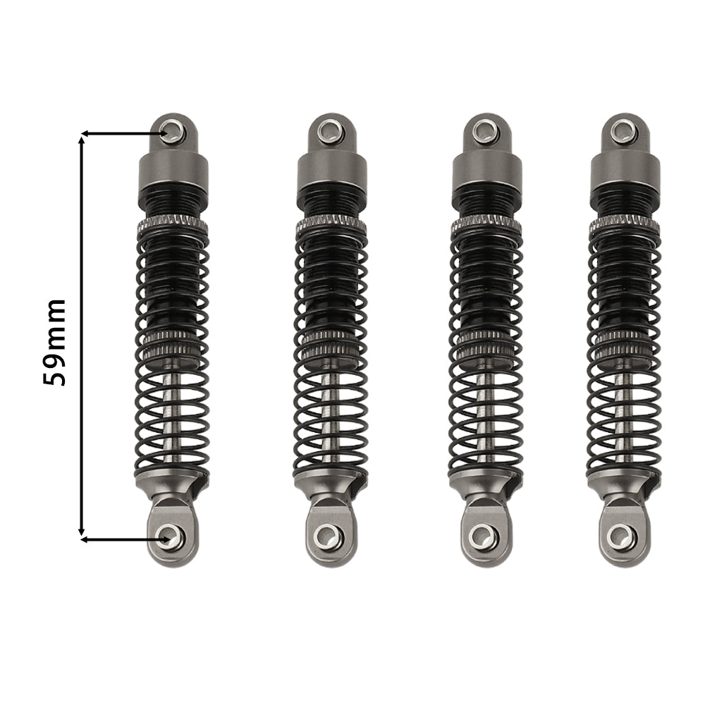 LonZeXy 4PCS Oil Shock Absorber 53/59/66/78mm Aluminum Damper For Traxxas TRX4M 1/18 RC Crawler Car Adjustable Spring Preload Suspension Upgrade Parts