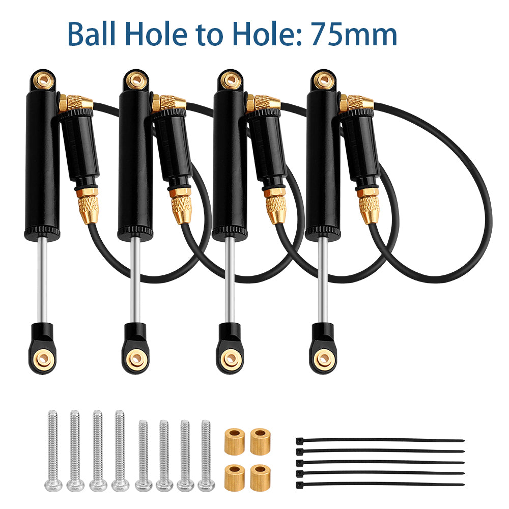 LonZeXy 4PCS Remote Reservoir Negative Pressure Shock Absorber 56/63/68/75/80mm Oil Damper For Traxxas TRX4M 1/18 RC Crawler Car Upgrade Aluminum Suspension Parts