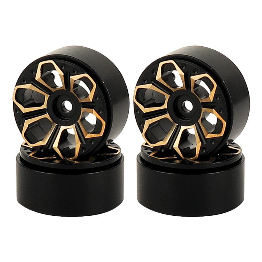 LonZeXy 1/18 1/24 RC Crawler Brass Wheel Rims 4Pcs Black Gold Heavy Weight Wheel Hub RC Model Upgrade Parts