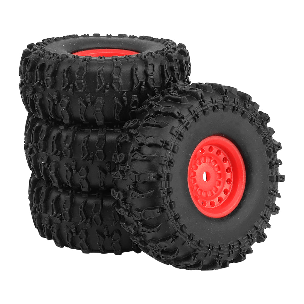LonZeXy 1.0 inch Plastic Wheel Hub Rims or with Rubber Tires 4PCS For 1/24 SCX24 1/28 RC Off-Road Buggy Mini Model Truck 29.6mm Diameter Colorful RC Car Replacement Parts Style D