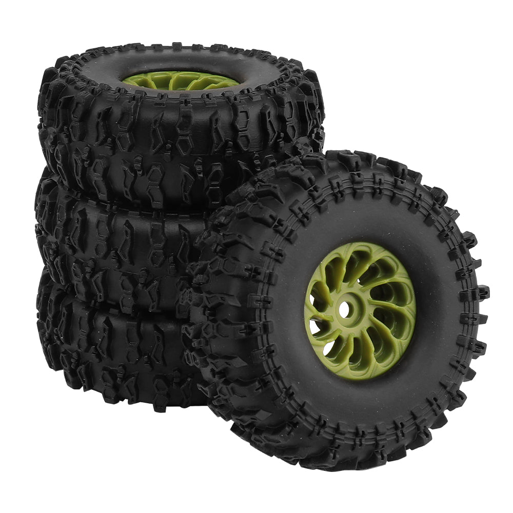 LonZeXy 1.0 inch Plastic Wheel Hub Rims or with Rubber Tires 4PCS For 1/24 SCX24 1/28 RC Off-Road Buggy Mini Model Truck 29.6mm Diameter Colorful RC Car Replacement Parts Style P