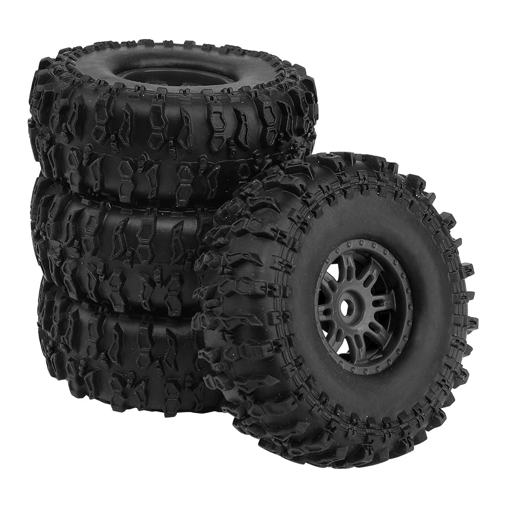 LonZeXy 1.0 inch Plastic Wheel Hub Rims or with Rubber Tires 4PCS For 1/24 SCX24 1/28 RC Off-Road Buggy Mini Model Truck 29.6mm Diameter Colorful RC Car Replacement Parts Style H