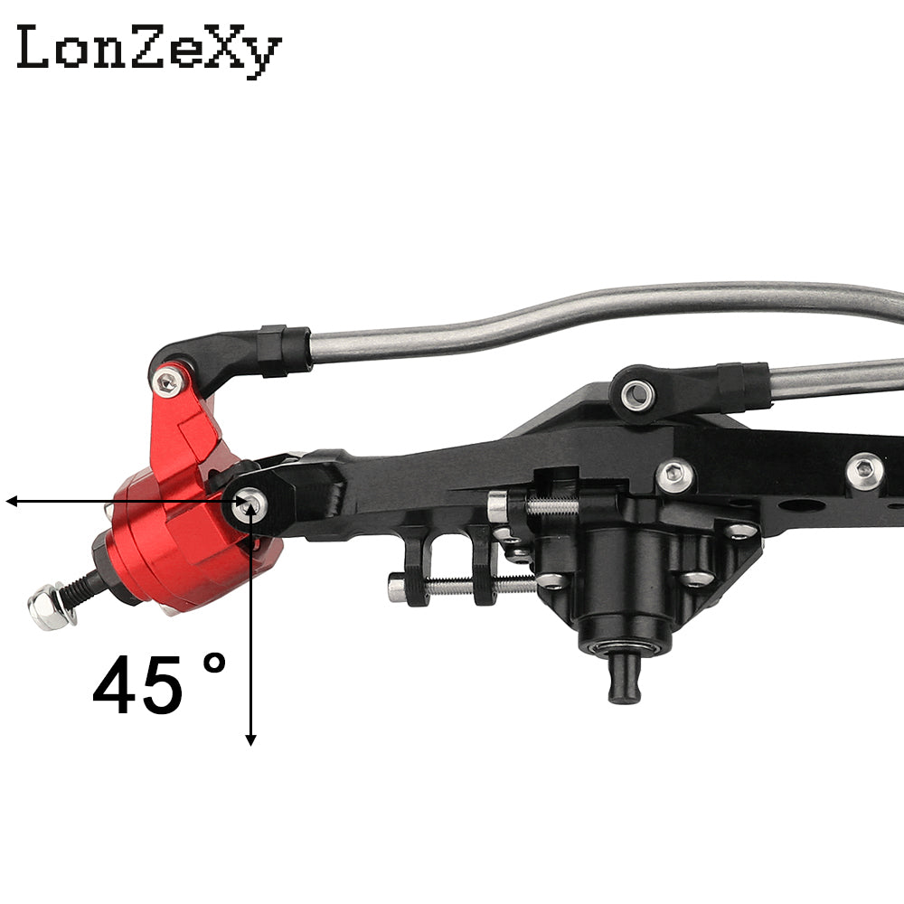 Lonzexy 1/10 Aluminum RC Portal Axles Set  for Axial Capra SCX10 III LCG (Black F&R Set)