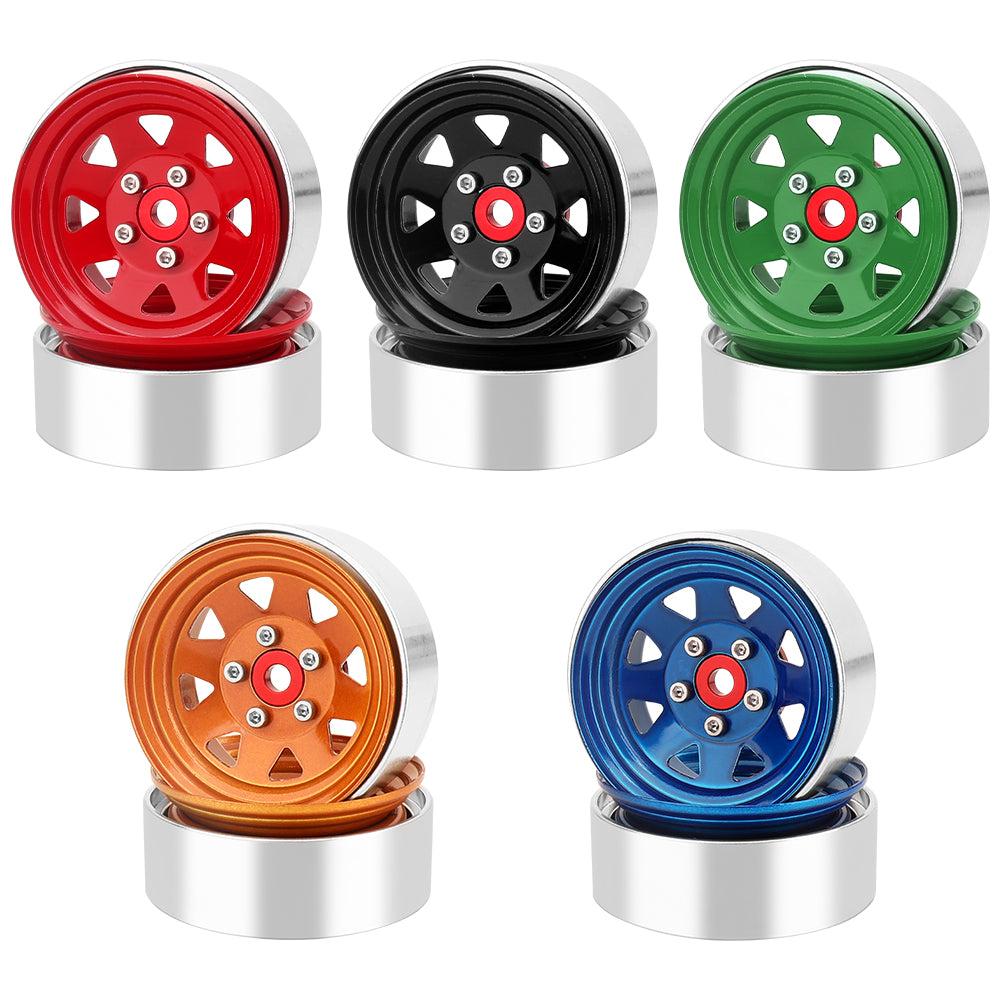 LonZeXy 1.9 Inch CNC Aluminum Beadlock Wheel Rim For 1/10 RC Crawler SCX10 Off-Road Climbing Car RC Upgrade Wheels With Mounting Screws