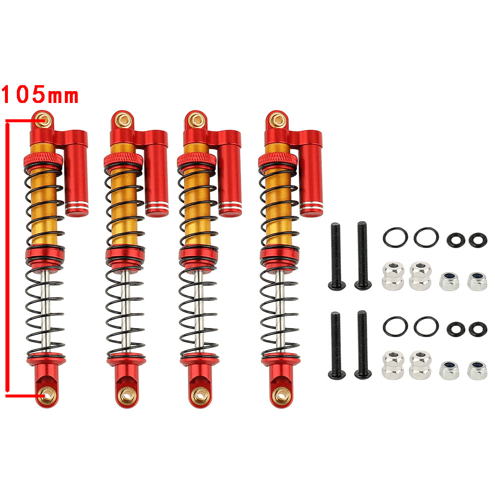 LonZeXy 1/10 RC Crawler Metal Piggyback Shock Absorber 90/95/100/105/110/115mm Oil Damper Negative Pressure Shock For SCX10 TRX4 D90 RC Car Upgrade Parts